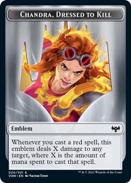 Blood // Emblem - Chandra, Dressed to Kill Double-Sided Token (Back)