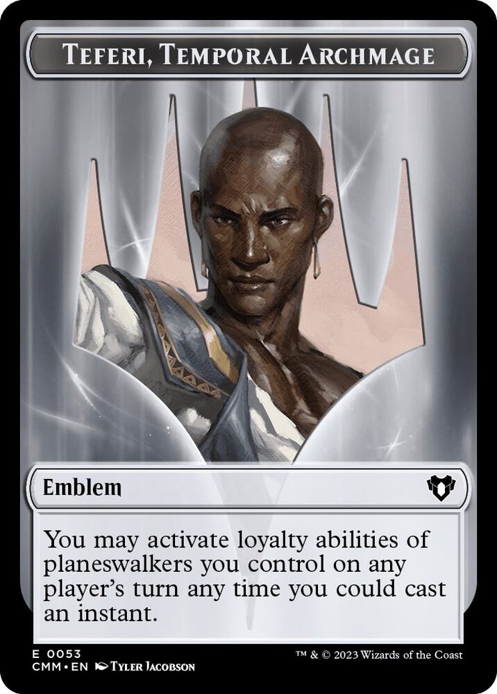 Bird // Emblem - Teferi, Temporal Archmage Double-Sided Token (Back)